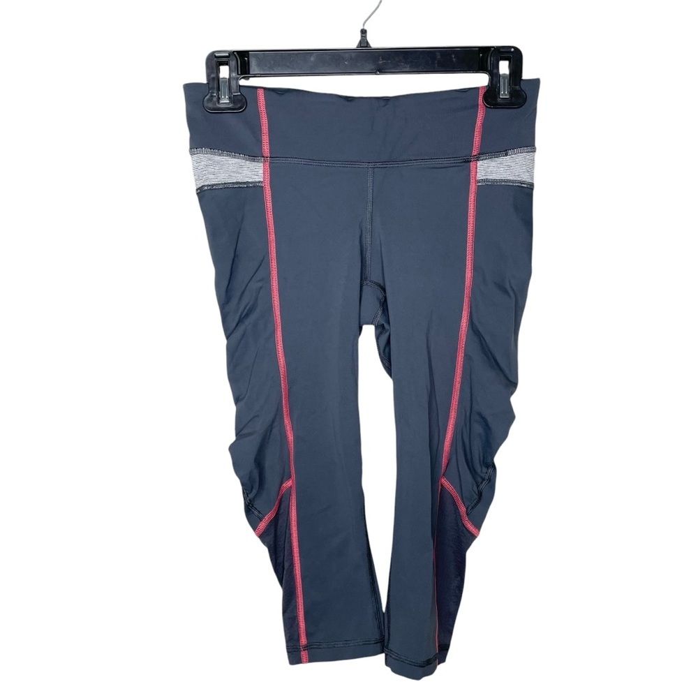 lululemon 4 Pace Rurched Side Crop Legging Gray Coral